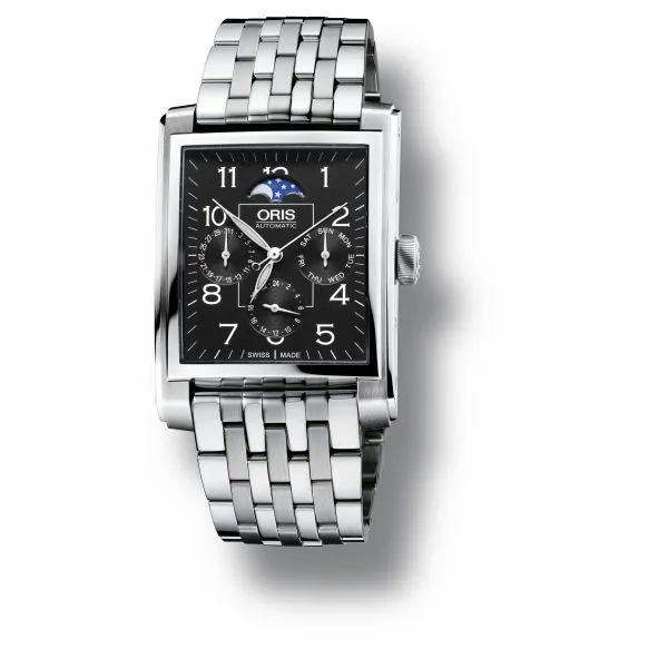 Oris Rectangular Complication with stainless steel bracelet and